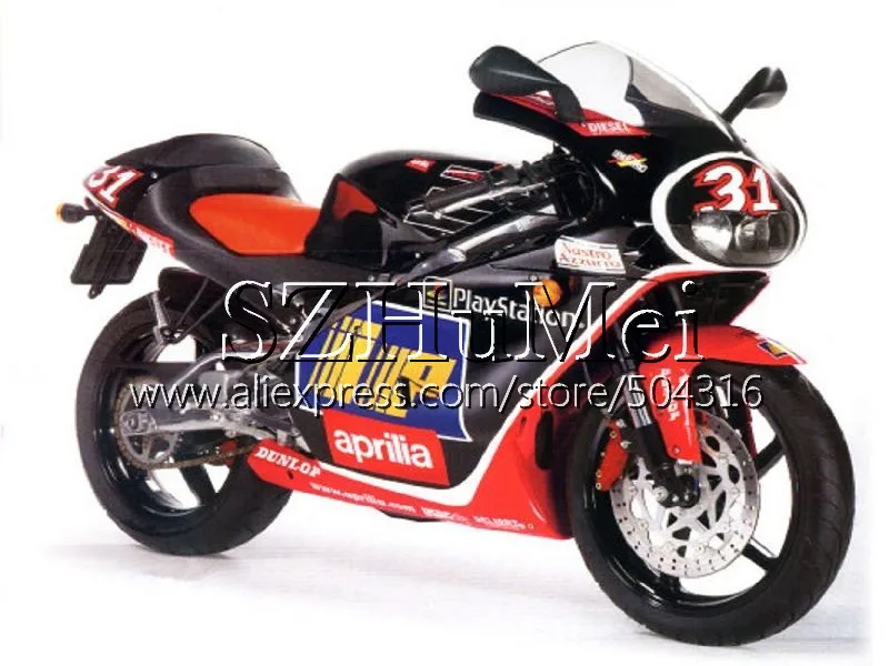 Корпус для Aprilia глянцевый черный RS 125 1999 2000 2001 2002 2003 2005 84SH3 RS4 RS-125 RSV125 RS125 99 00 01 02 03 04 05 обтекатели - Цвет: No.  22 Glossy