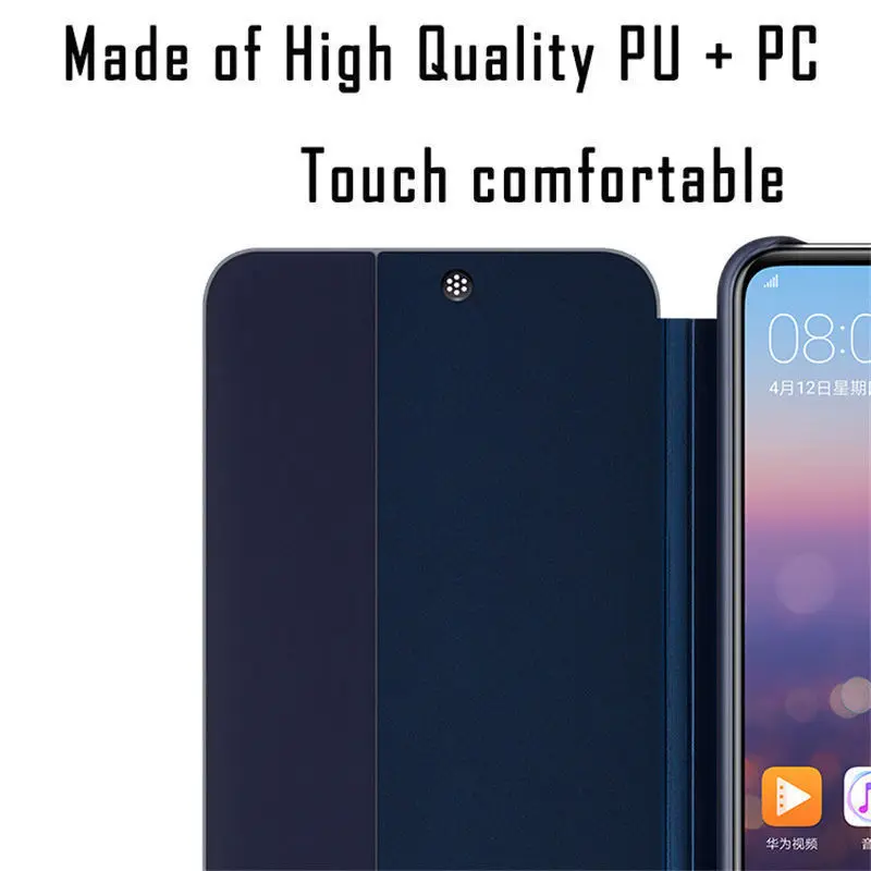 Роскошный кожаный смарт-чехол для huawei P30 Pro, чехол-книжка для huawei P30, задняя крышка, однотонный чехол для телефона, сумки для сна