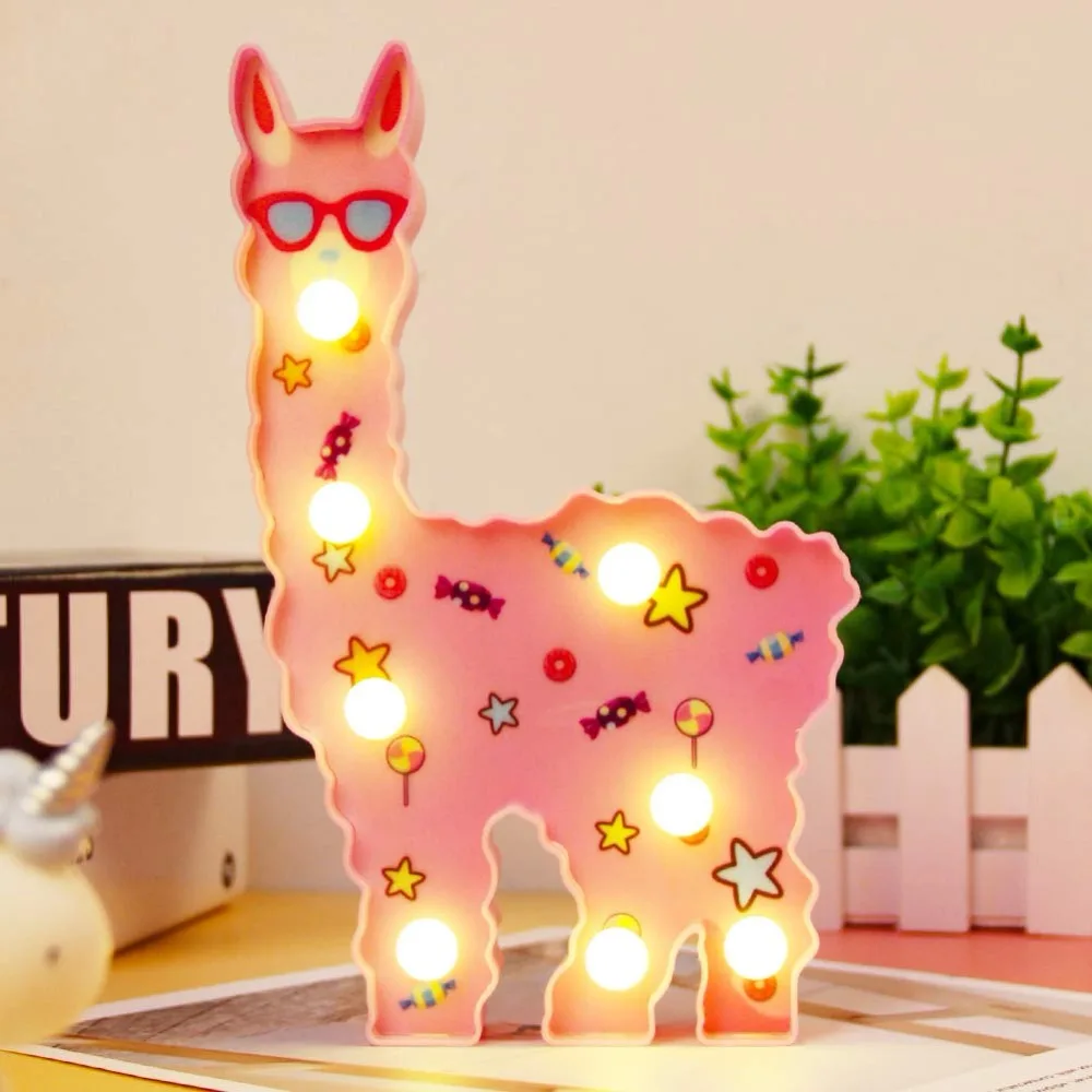 Прекрасный окрашенные Альпака светодиодный 3D свет ночник дети подарок игрушка