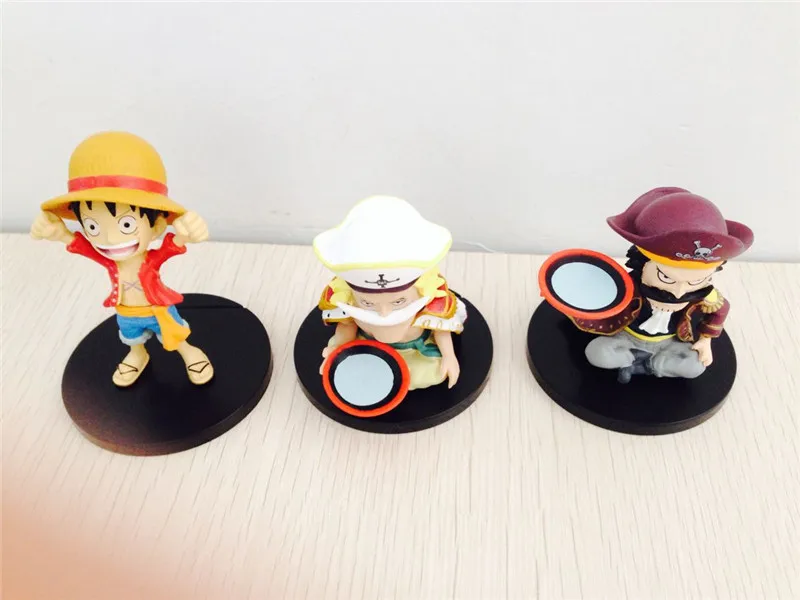 Лидер продаж фигурка японского аниме 3 шт./лот 9 см из ПВХ версия Q one piece luffy/Edward