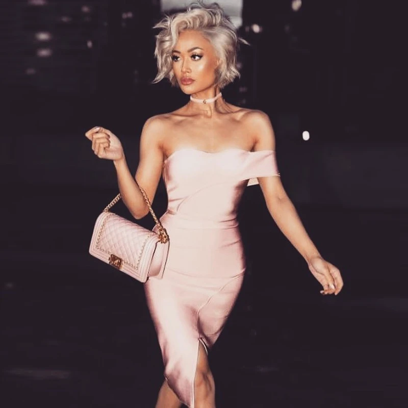 INDRESSME, женское элегантное Бандажное платье с открытыми плечами, на одно плечо, сексапильное, облегающее, вечерние, клубные платья, летние, vestidos