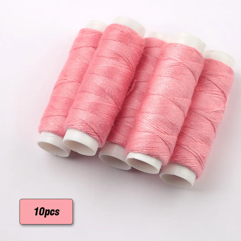 pink x 10roll 50 м/рулон многоцветная ручная работа джинсовая толстая нить швейная игла diy швейная подходящая Полиэстер маленький рулон - Цвет: pink x 10roll