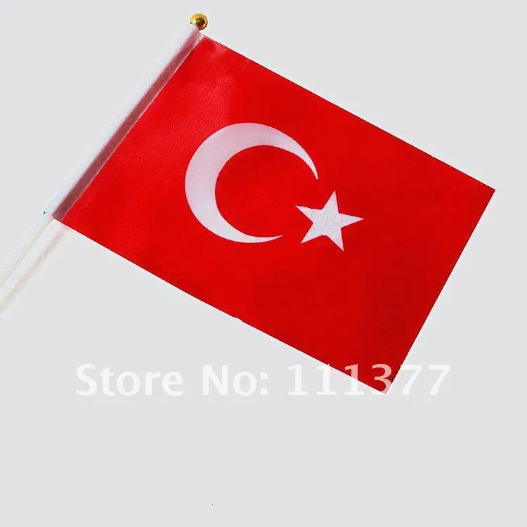 Turkey 6 европейские национальные флаги Польша Турция Мальта Чешский хорватский венгерский флаги 14*21 см Полиэстеровые флаги пластиковые шесты - Цвет: Turkey