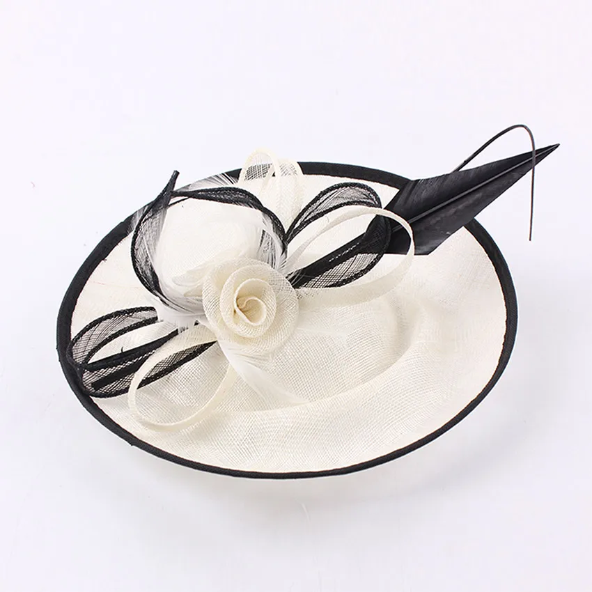 Женская вуалетка с перьями ShanFu свадебная шляпа Sinamay повязкой на голову для