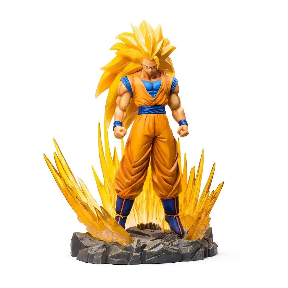 Высокое качество Большой 75 см 1:3 Супер Saiyan 3 Сунь Укун Сон Гоку Kakarot Статуэтка игрушки Фигурки Быстрая