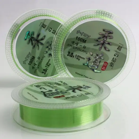 Новое прибытие светло-зеленый прозрачный нейлон лески японский импортное сырье
