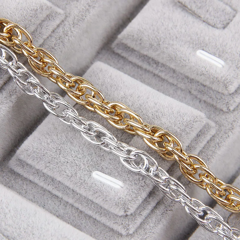 Double Open Link Twisted Aluminum Chains Bulk Fit Bracelets Findings Bracelet Chain For DIY Jewelry Making | Украшения и