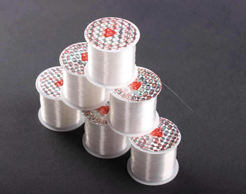 2 Rolls/lot Clear Transparent Strong Thread Wire Cords Crystal fish line Jewelry Accessorie DIY Beading Cord Line | Украшения и