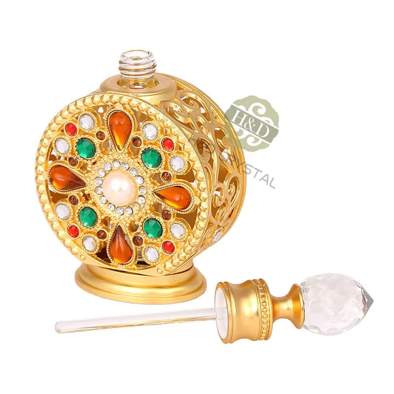 12ml Diamante Retro Antique Hollow Out Glass Perfume Bottle Empty Cosmetic Container | Красота и здоровье