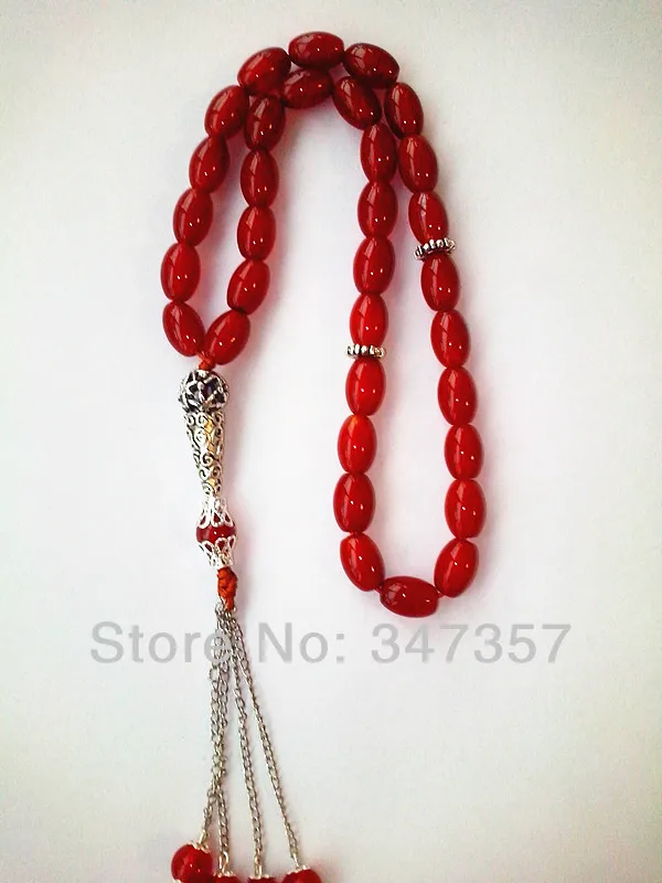 Продвижение природные 33beads Красный Камень Овальный Форма 8*12 мм kehribar tesbih четки tasbih