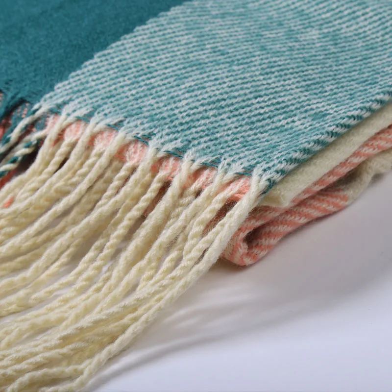 2017 классический плед шарф Для женщин длинной кисточкой из мягкого кашемира