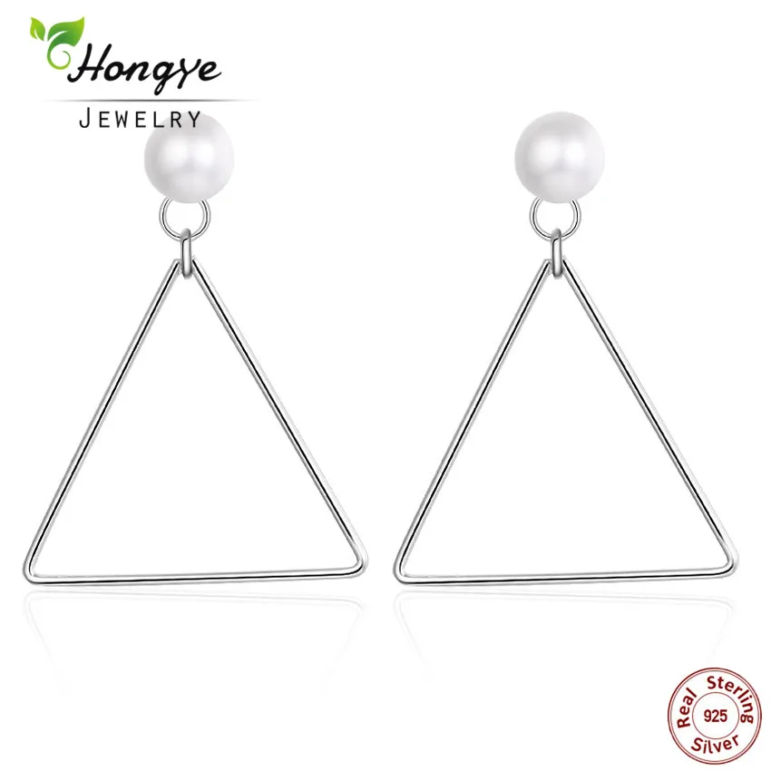 Hongye 2020 Новые Треугольные Висячие серьги для женщин 100% натуральный пресноводный