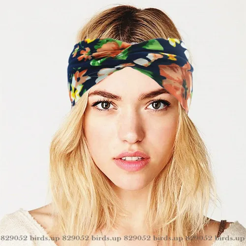 Boho хлопок твист повязки на голову для женщин Эластичный Тюрбан повязка на голову спортивная повязка на голову аксессуары для волос для девушек аксессуары для улицы - Цвет: BA06