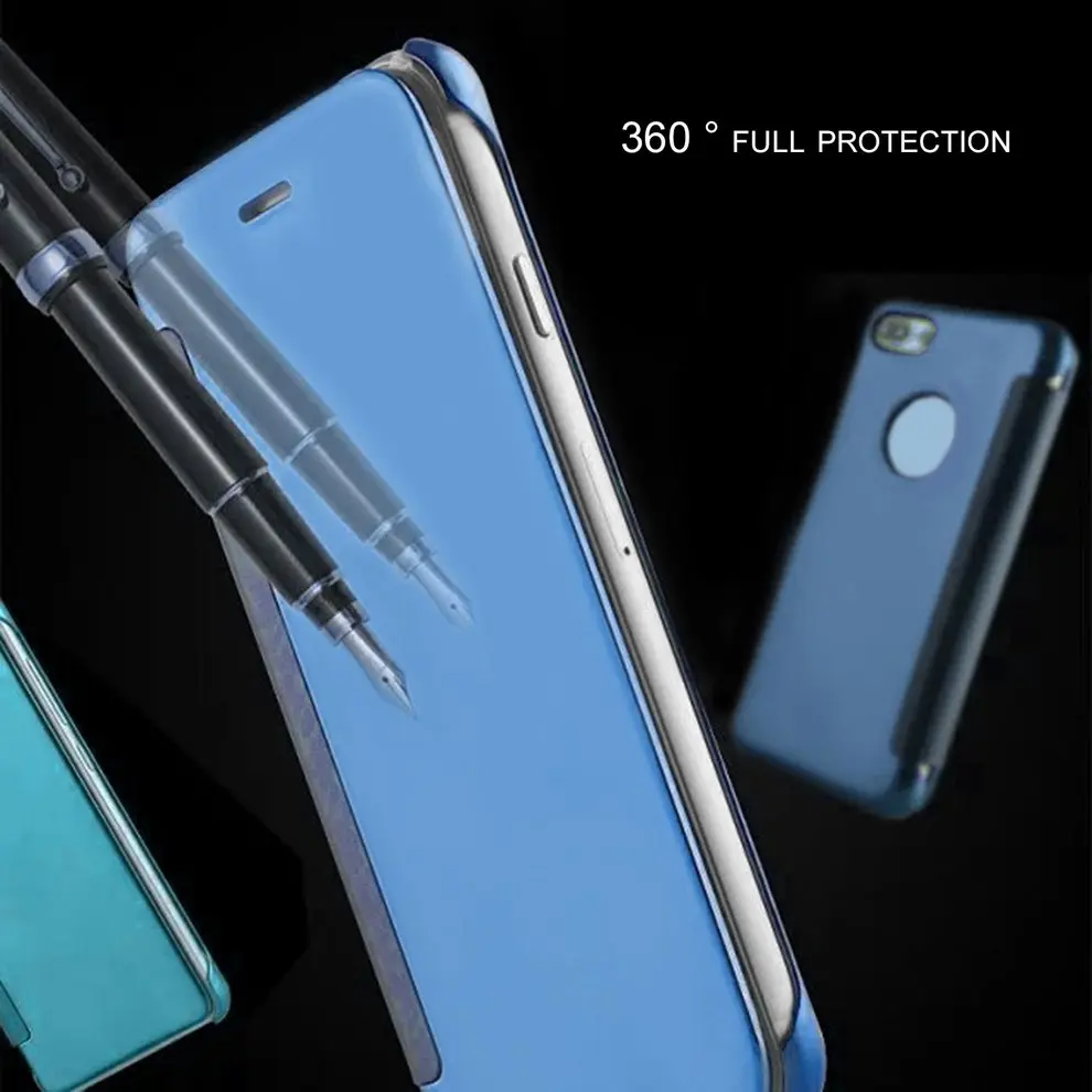 5 шт. небесно-голубое окно зеркальная поверхность Флип Тип Жесткий Чехол для