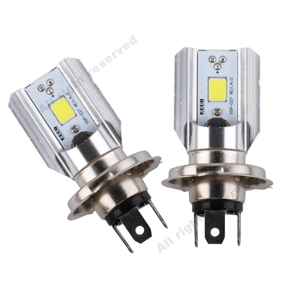 H4 H6 светодиодные фары для мотоцикла COB Led 1000LM BA20D Hi Lo лампа скутера ATV мото