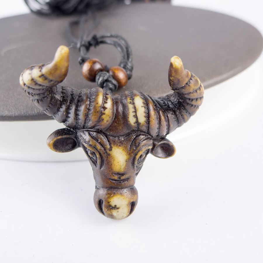 Подвеска из бронзы бык искусство костяного искусства металлическое ожерелье с