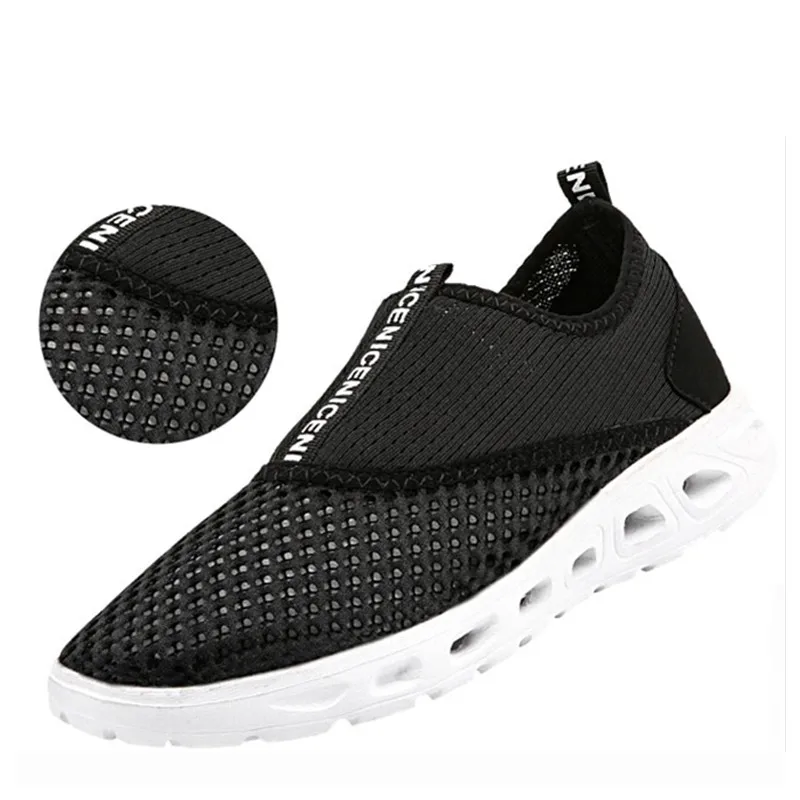 

Autumn Women Casual Shoes Mesh Slip-on Soft Couple Men Walking Shoes Black White Mix Color Sneakers Women Plus Size Male 2023s
