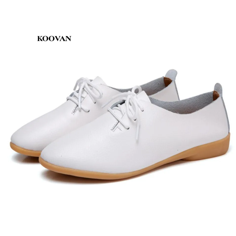 Женские кружевные туфли на плоской подошве Koovan Белые Повседневные мягкой