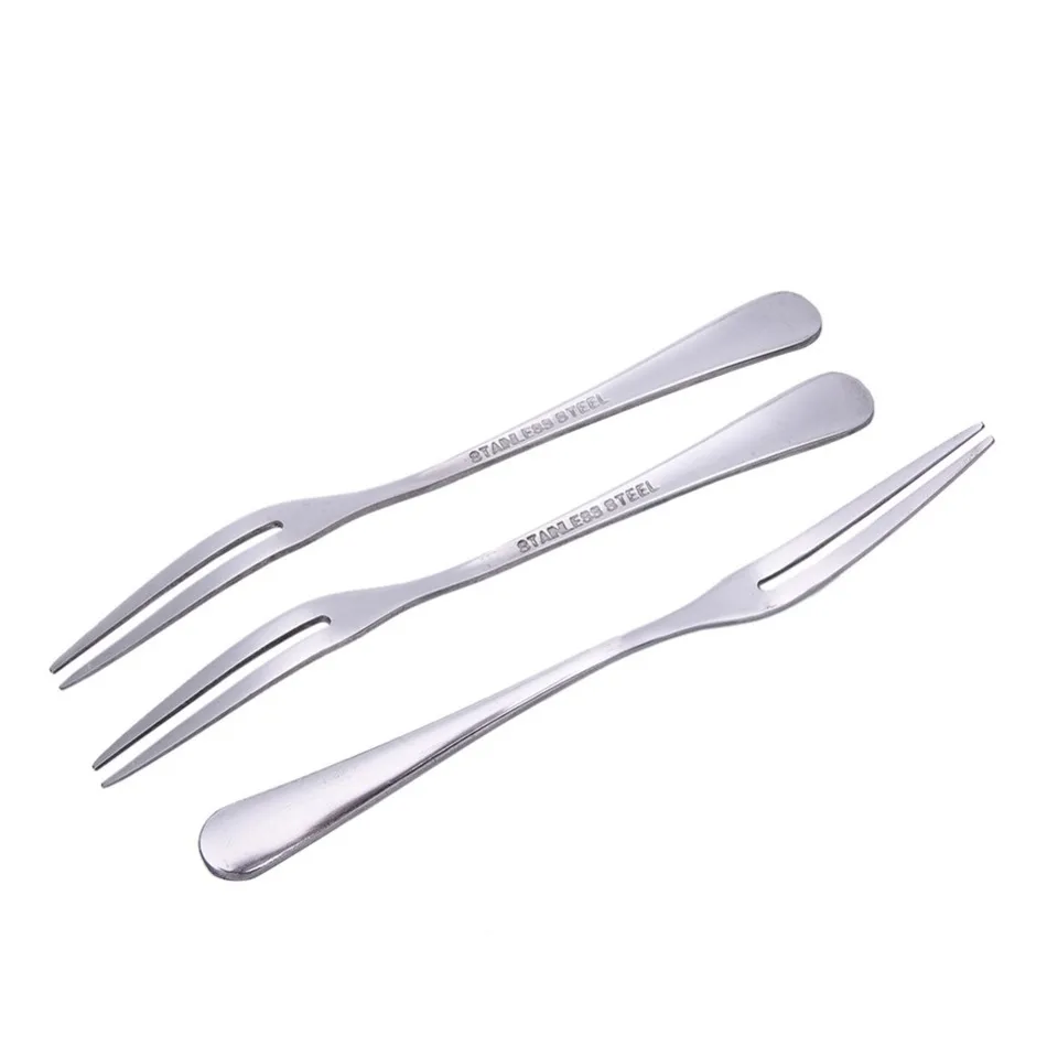 3 шт./компл. нержавеющая сталь вилка для фруктов столовые приборы Десертные Вилки