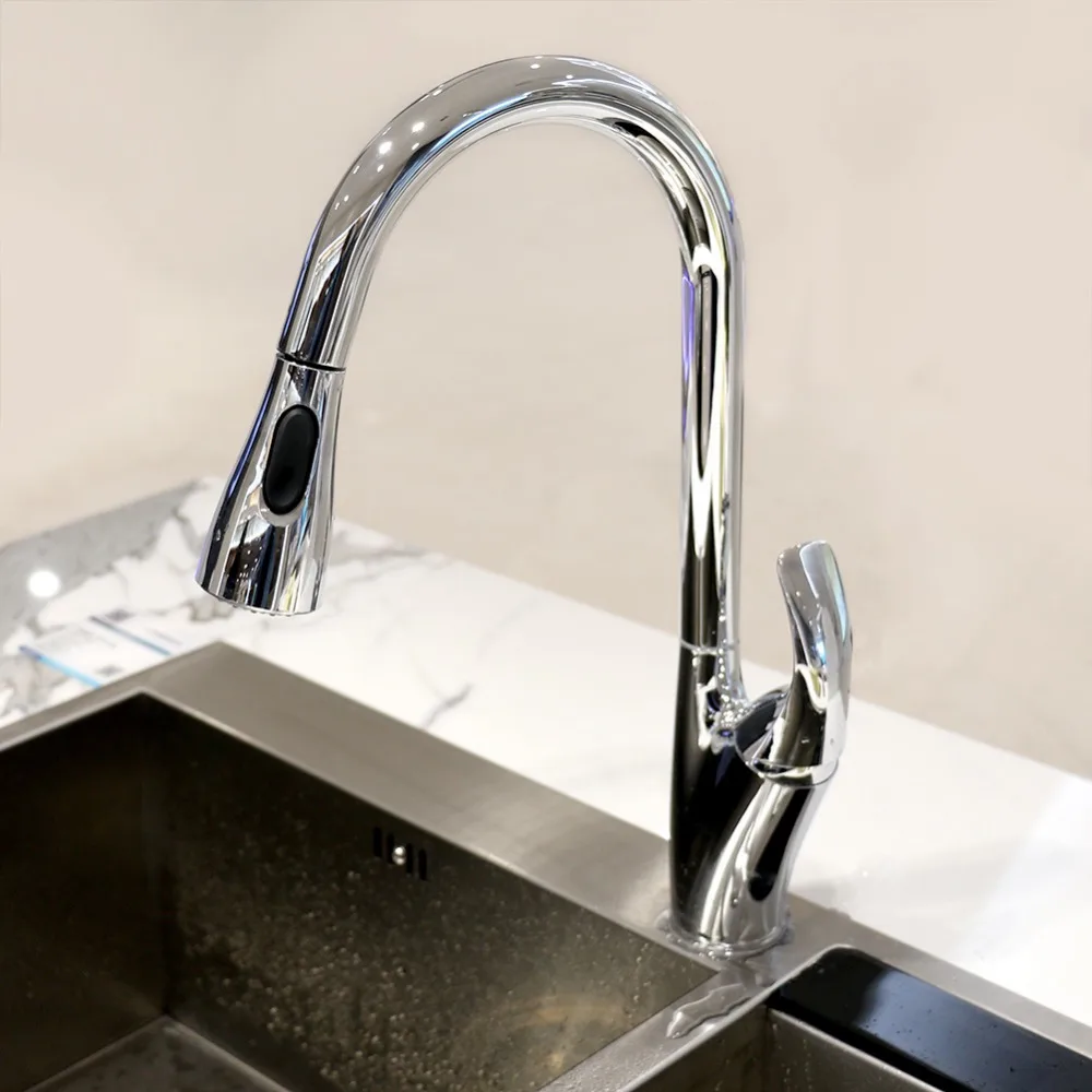 Выдвижной кухонный кран JOMOO хромированный смеситель высокого давления с