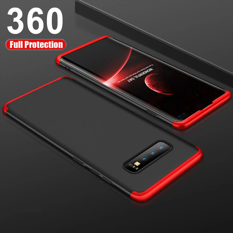 360 полная защита чехол для Samsung S10 Plus Роскошный Жесткий ПК ударопрочный Galaxy M10 M20