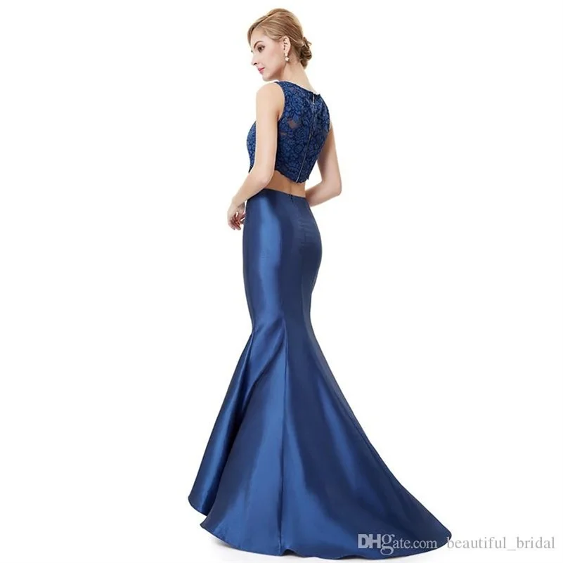 Elegant Two Pieces Mermaid Prom Dress Lace Long Evening Dresses Party Gowns Sexy Formal For Special Occasion 16072204 | Свадьбы и