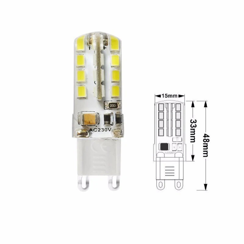 2 шт. G9 светодиодный лампы 5 Вт 6 9 10 Светодиодный светильник AC220 240V 3014 2835 SMD лампочки