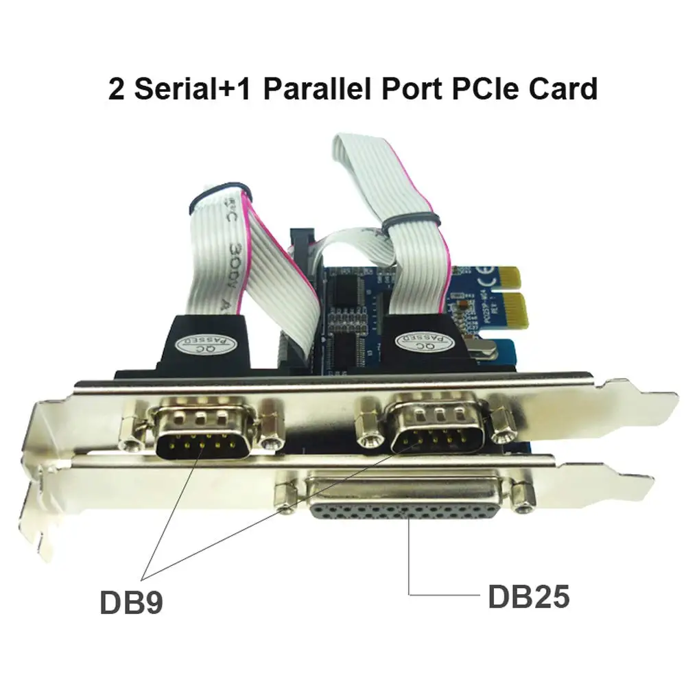 PCI e для последовательной Платы Express к DB25 DB9 COM конвертерной карте PCIE адаптеру
