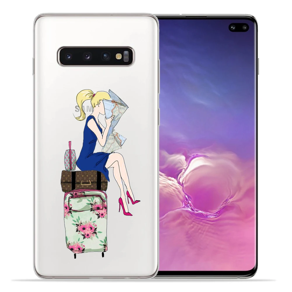 Мягкий силиконовый чехол для Samsung Galaxy S9 S8 S10 Plus S7 S6 Edge Lite модный защитный девушек