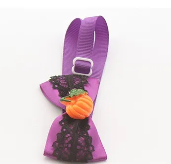 Ручная работа Хэллоуин Тыква украшения кружева лента галстук бабочка для собаки