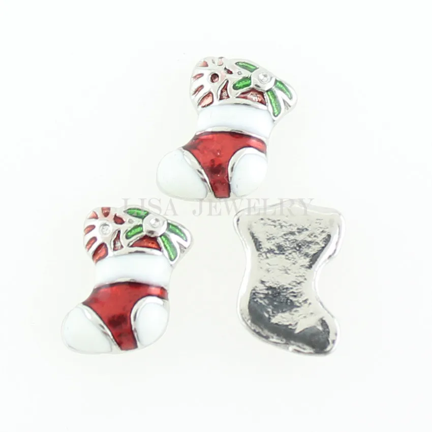 Новогодние эмалированные подвески в новогоднем стиле для чулок 10 шт./лот|floating