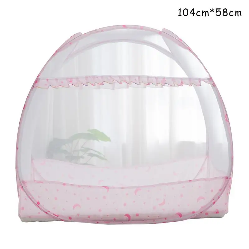 Pink 104cm Модная детская кроватка, безопасная сетка, всплывающая палатка, Юрта, установка, складная москитная сетка - Цвет: Pink 104cm