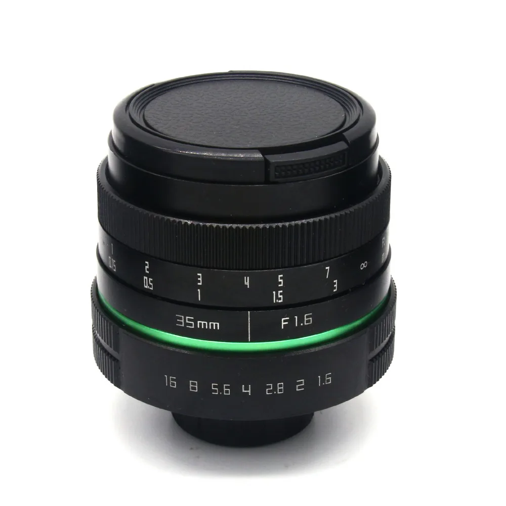 Новый зеленый круг 35 мм APS-C объектив камеры видеонаблюдения для Sony NEX NEX-6 NEX-5R NEX-F3 с