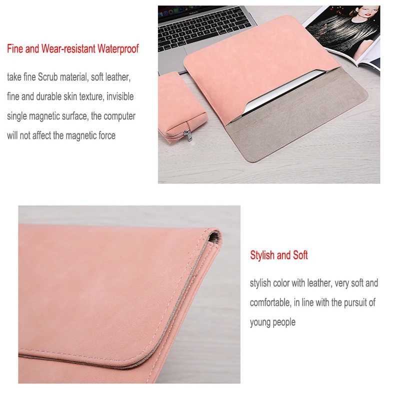 Искусственная кожа Магнитная пряжка сумка для ноутбука для Xiaomi MacBook Pro 13 Чехол Air 11 12 retina 15 Touch Bar чехол