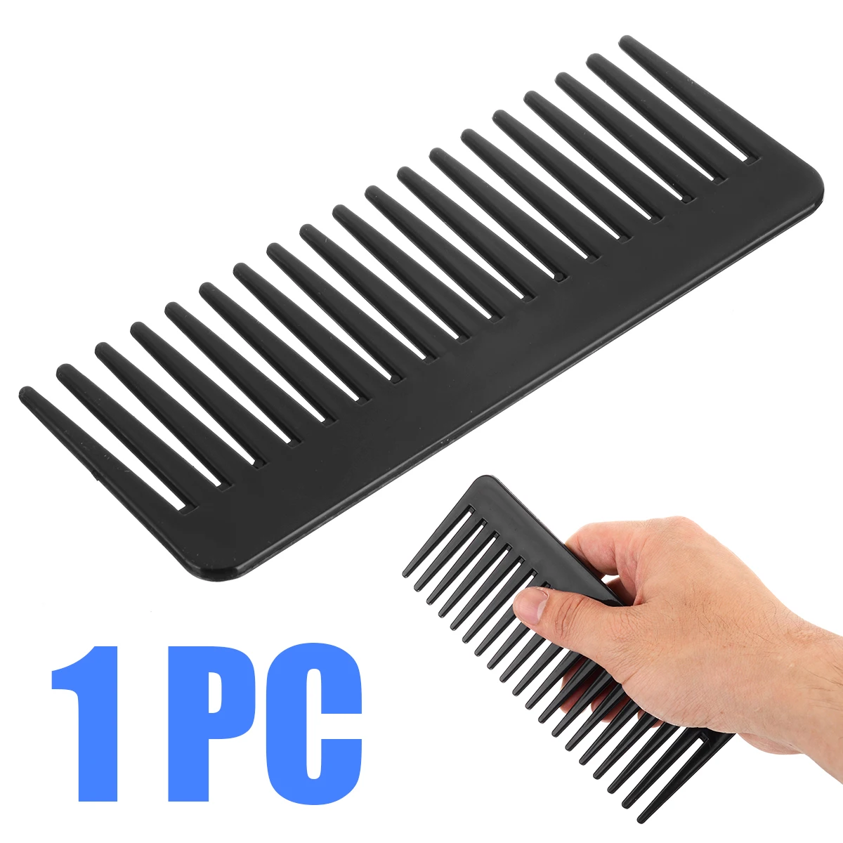 

19 Teeth Wide Tooth Comb Black ABS Plastic Heat-resistant Large Wide Tooth Comb For Hair Styling Tool
