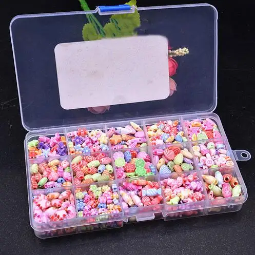Kawaii Color Рукоделие, бусины для творчества, игрушки с аксессуарами, набор из 15 сеток, красочные детские творческие бусины, набор, Ранние развивающие игрушки для девочек, подарок - Цвет: Kawaii Color
