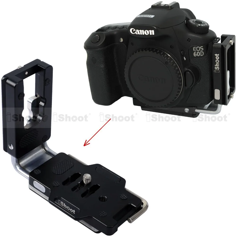 Вертикальный быстроразъемный кронштейн для камеры iShoot L держатель Canon 70D 60D 50D 40D 30D