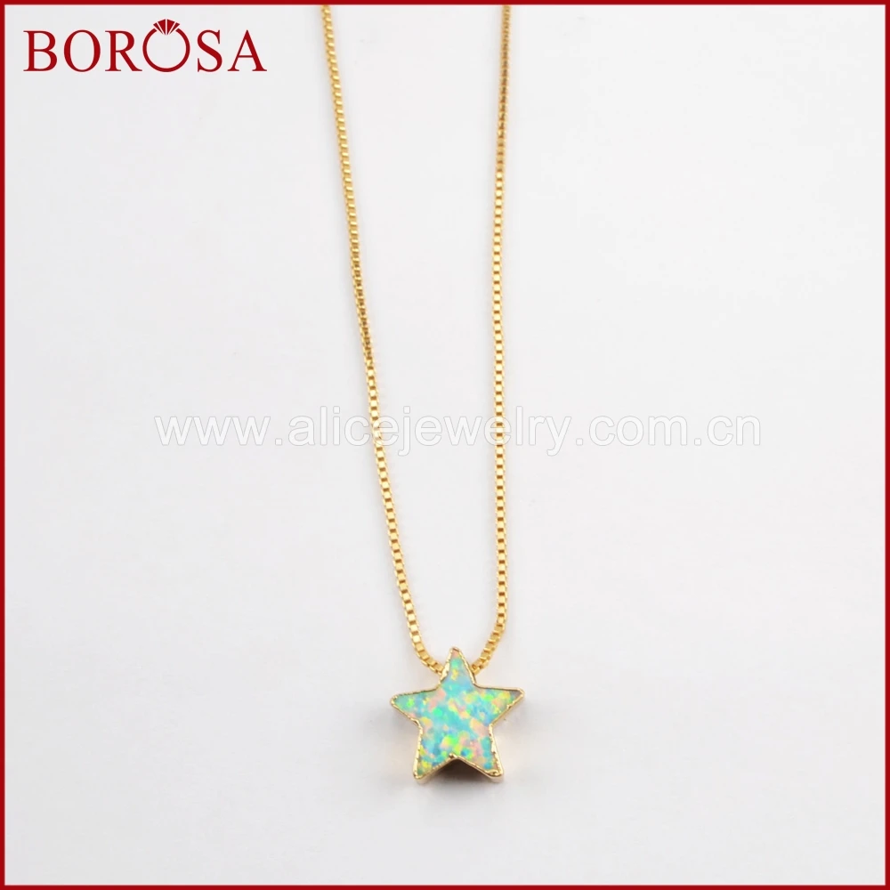 BOROSA 5/10 шт золотой цвет 10 мм звезда японский опал бусы ожерелье искусственный