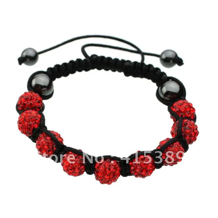 Free shipping! Red Shining Resin Disco 9pcs Beads Tresor fashion shamballa bracelet | Украшения и аксессуары