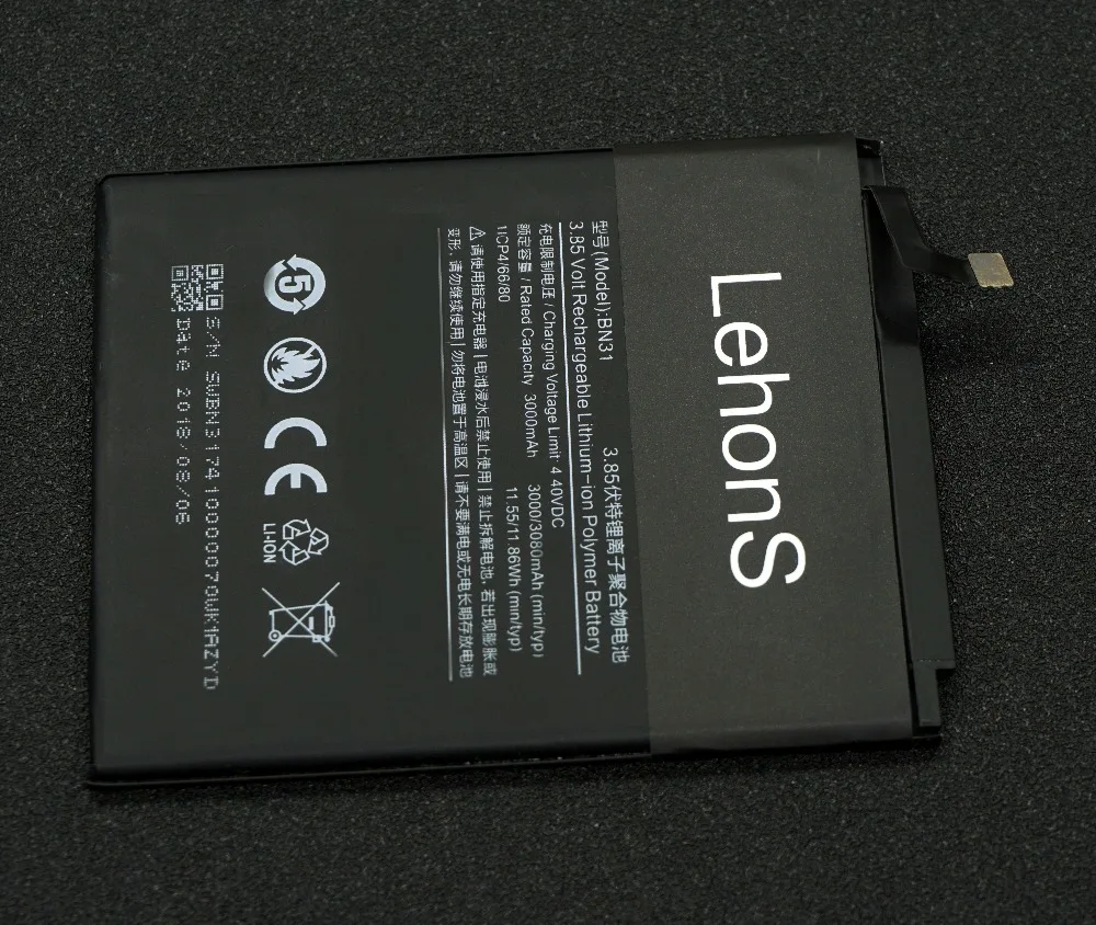 LehonS 1x3000 мАч/11.55Wh умная запасная батарея для мобильного телефона Xiaomi Mi 5X Mi5X/Redmi Note