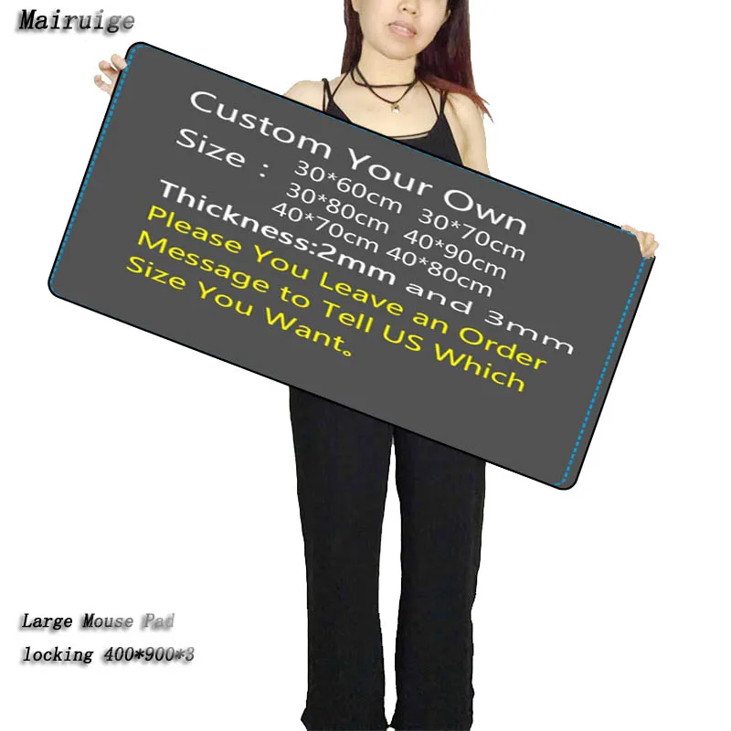 

Mairuige Rubber Gaming Mouse Pad Blue Flower Print Laptop Mouse Mat Large Lock Edge Mouse Notebook Computer Mousepad 900*400*3mm