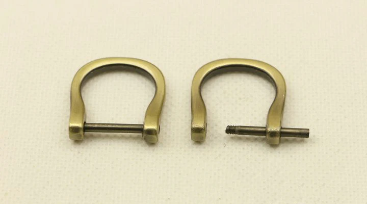 brushantiquebrass 5 шт. съемные d-образные кольца пряжки DIY Металлические пряжки защелкивающиеся крючки сумка кожаная сумка на плечо ремень застежка винтовые сумки аксессуары G8-2 - Цвет: brushantiquebrass