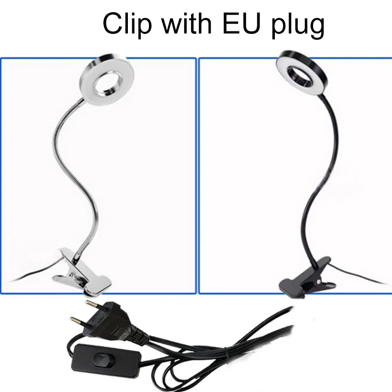 Eu plug USB Перезаряжаемый светодиодный светильник на клипсе, гибкая лампа для чтения, настольная лампа для кровати, светильник ing, прикроватный светильник ing Eu - Цвет корпуса: Eu plug