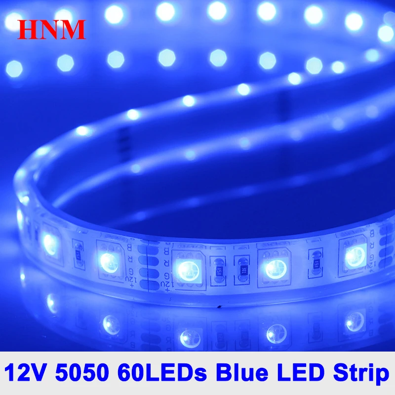 Синяя светодиодная лента 5050 SMD 60 светодиодов/м 5 м/рулон 12 В постоянного тока
