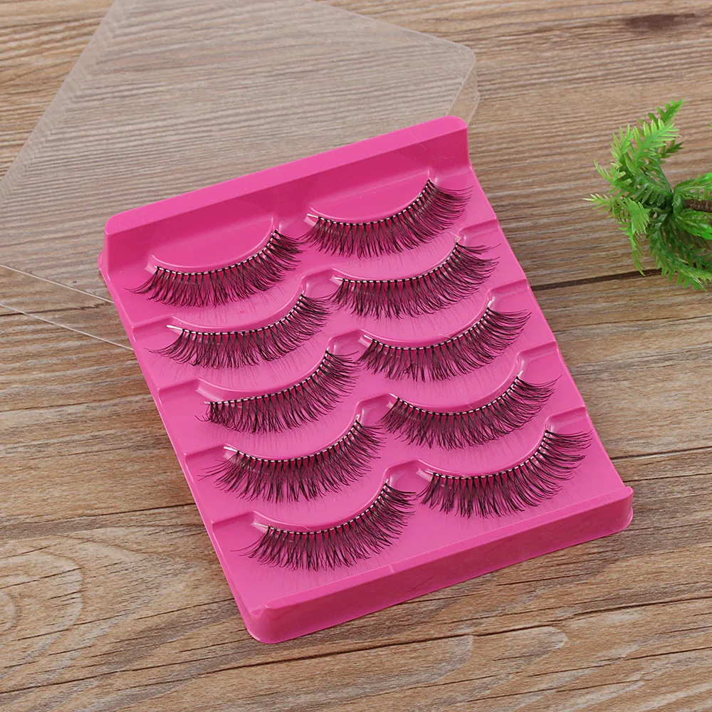 5 пар новинка хит продаж накладные ресницы с черным крестиком для женщин красота