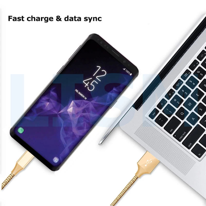 Кабель USB C Type для Galaxy S9 A5/A3/2017 Huawei P20 lite быстрая зарядка 1 м 2 200 см 3 300 длинный 9 В 12 xiaomi