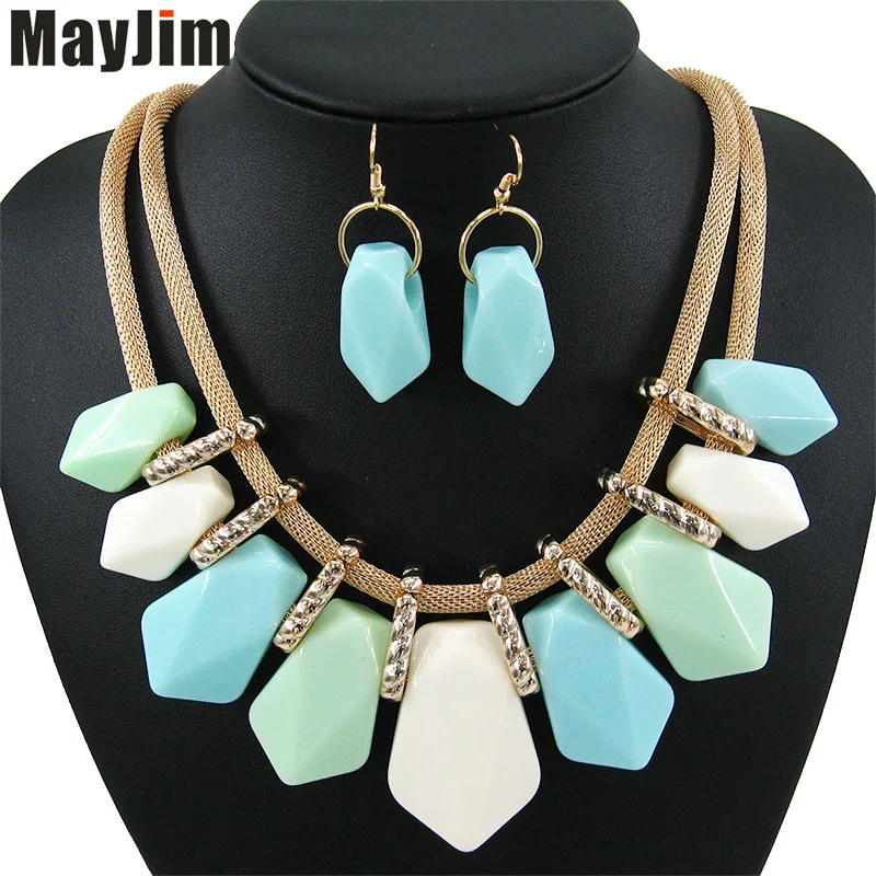 MayJim 2017 Заявление дешевые ювелирные изделия устанавливает Двойной цепи геометрия