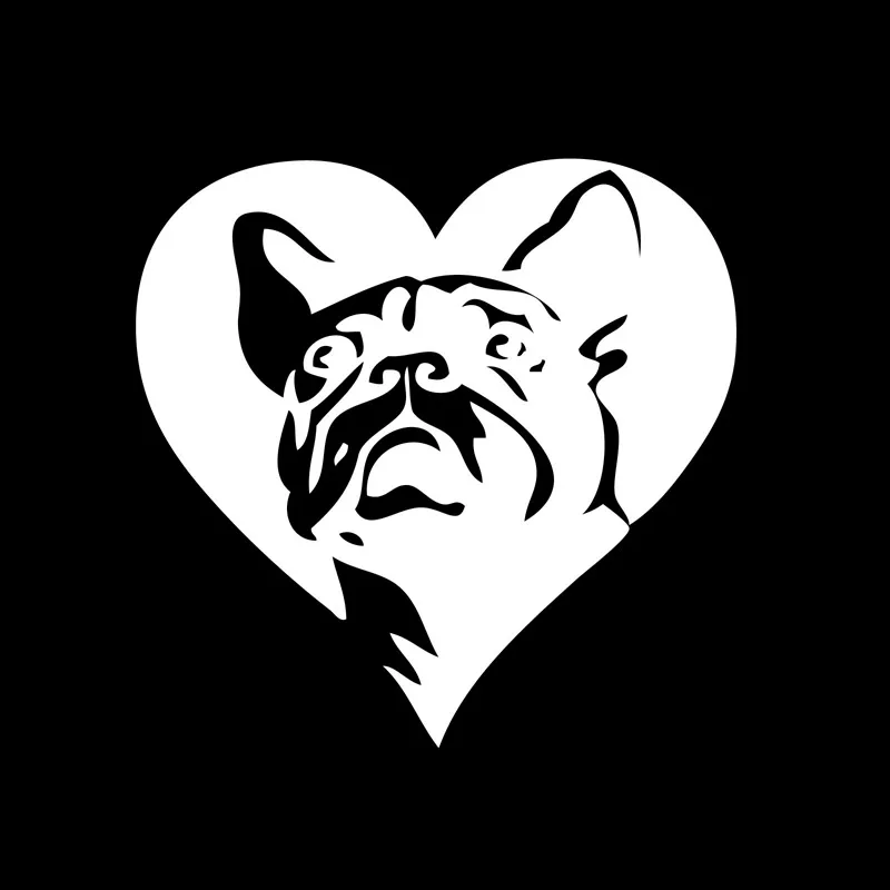 12.9*12.7CM FRENCH BULLDOG Dog Love Window Decorative Decal Car Styling Cartoon Stickers C6-1911 | Автомобили и мотоциклы