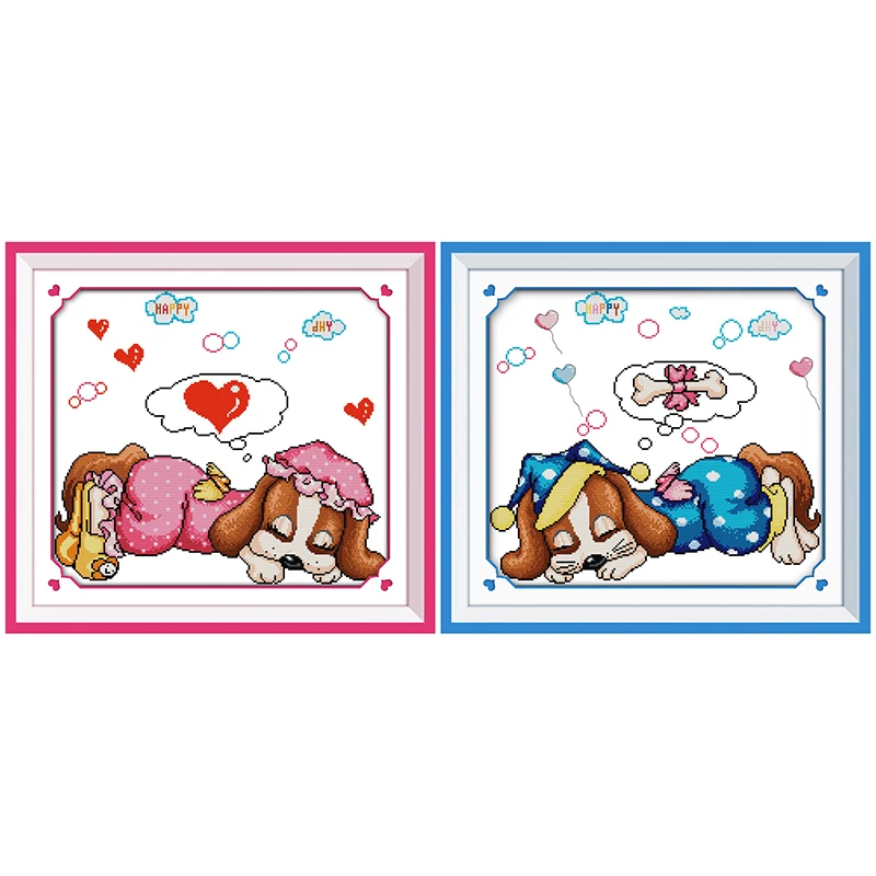 Everlasting Love экологический хлопок вышивка крестом розовый сон и голубая мечта 11CT 14CT