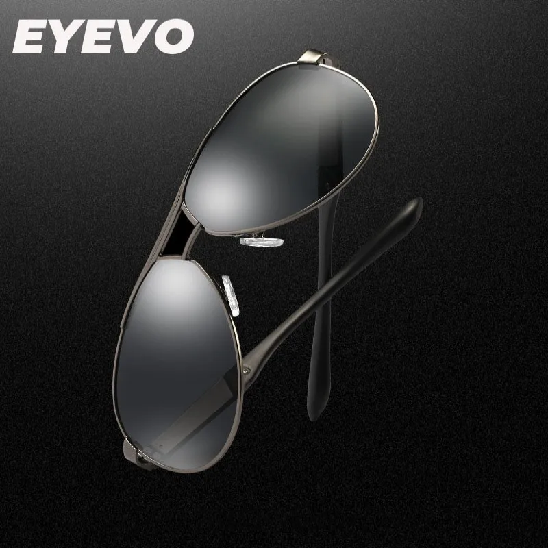 Мужские солнцезащитные очки поляризационные с металлической оправой для